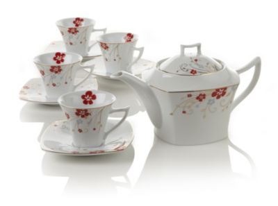 Red Bloom Teapot Set